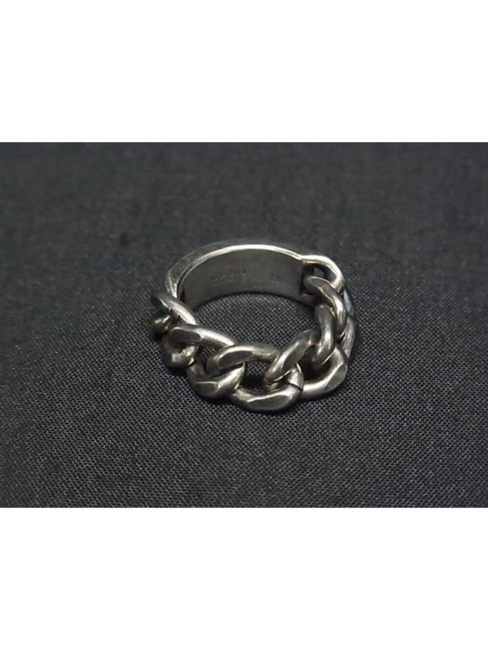 Gucci Golmet Chain Ring Silver Green - Picture 2 of 5